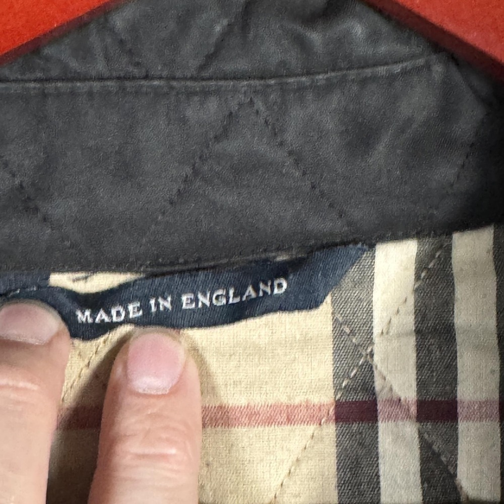 Burberry London Jacket Mens XL Black Quilted Nova Check Lined Made In England - Picture 5 of 13